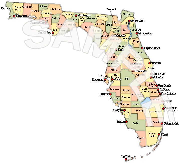 Free Clickable Florida Map