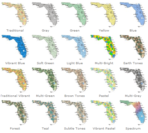 Photoshop file provides the ability for full customization for this clickable map of Florida
