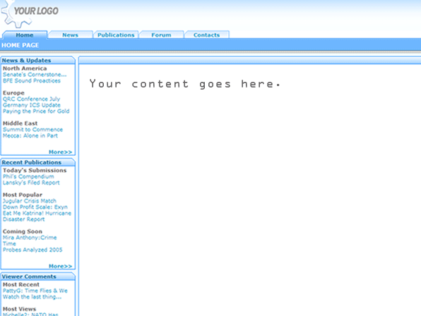 Light Blue Web Template with Tabs