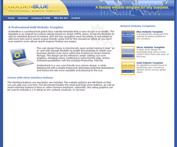 Yellow and Blue Web Template