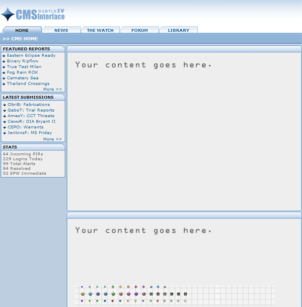 Blue Web Template with Tabs
